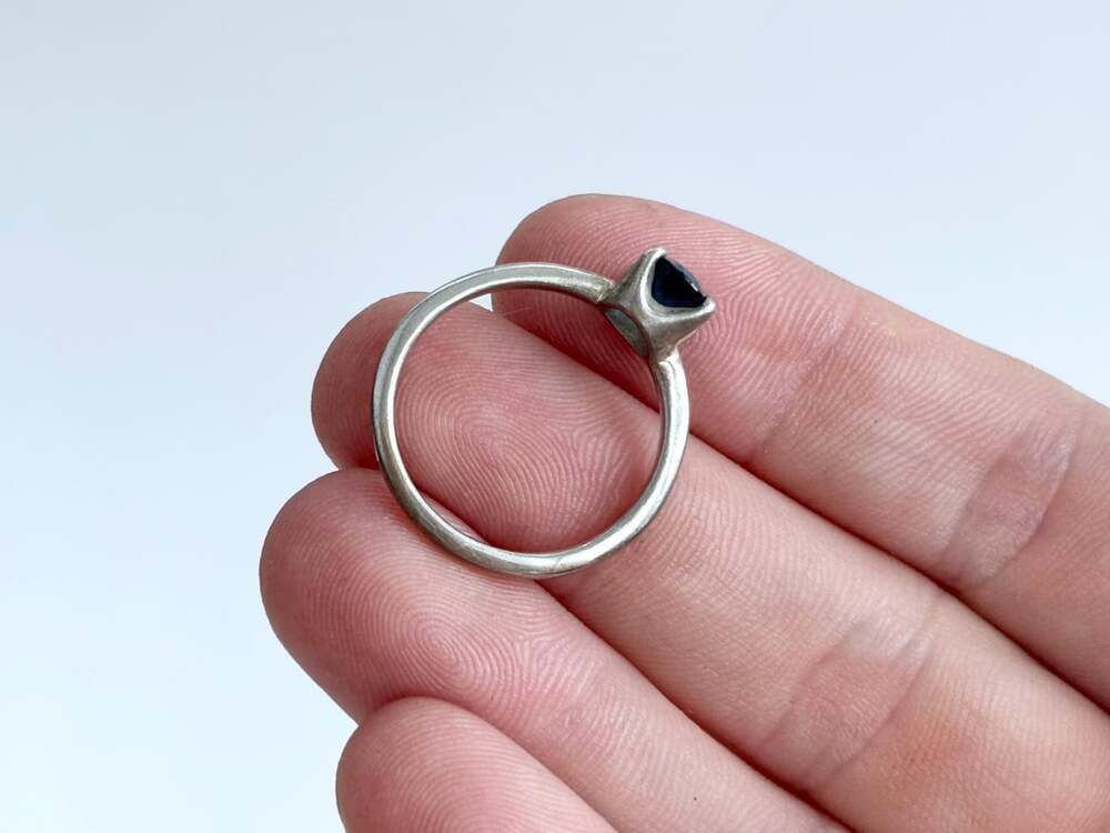Kyanite Oval Cut Gemstone Solitaire Minimalist Sterling Silver 925 Vintage Ring - Picture 6 of 13